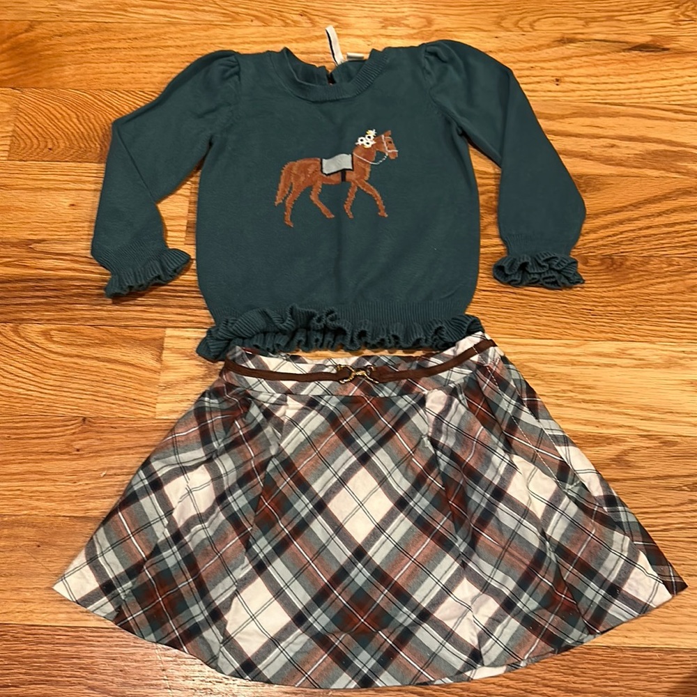 Janie and Jack matching skirt and sweater